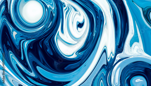 Abstract blue marble texture fluid background. Blue liquify background. 