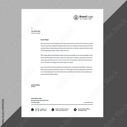 Elegant letterhead template design in minimalist style 2.eps