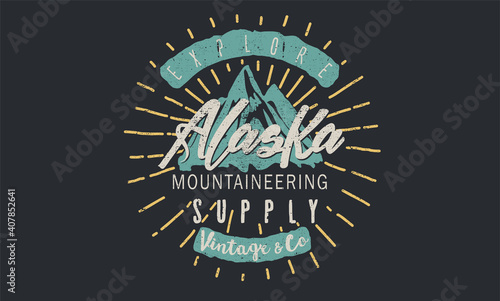 Explore Alaska Mountaineering Vector Design For T-shirt
