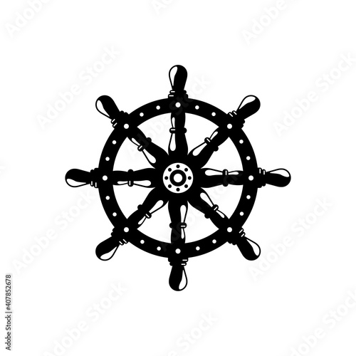 The helm of the ship. Vector isolated on a white background.