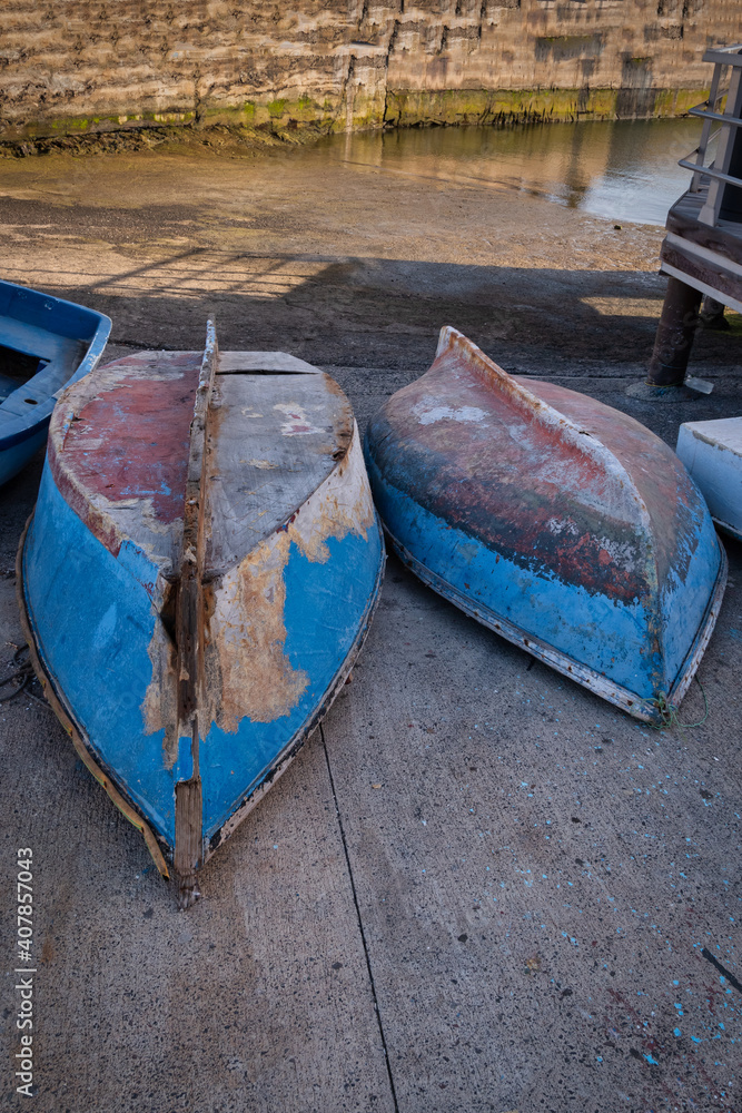Old fishing boats on the island of Lanzarote, Canary Islands Old fishing boats on the island of Lanzarote, Canary Islands