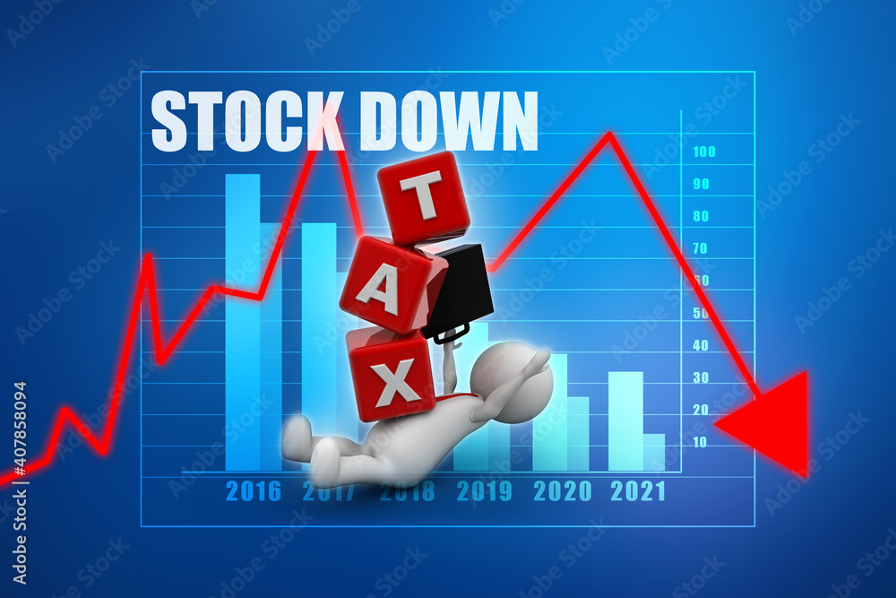 Fototapeta premium 3d rendering Rising tax concept with business man 