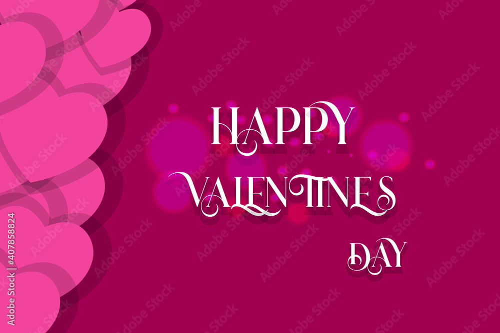 illustration of happy valentines day text background with heart shapes  creative new design for valentines day greeting cards banners posters backgrounds.
