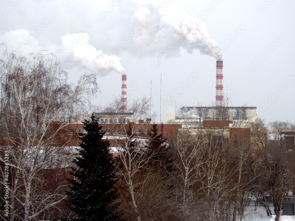 Naklejka premium smoke from a chimney