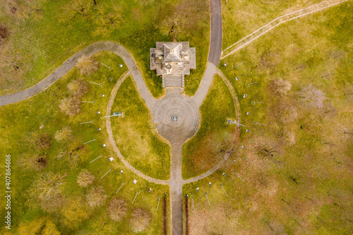 Hungary - Sights of the famous historical Opusztaszer from a drone view photo