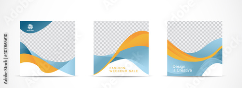 Set square banner template for social media post and web internet ads.vector illustrations.