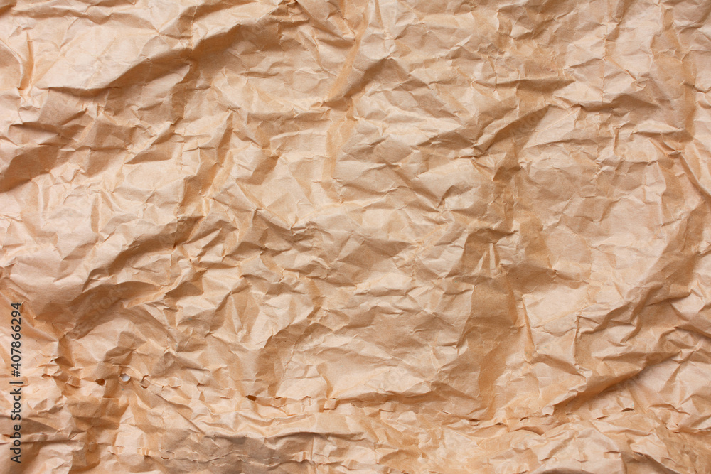 Crumpled craft paper, texture, background Crumpled craft paper, texture, background