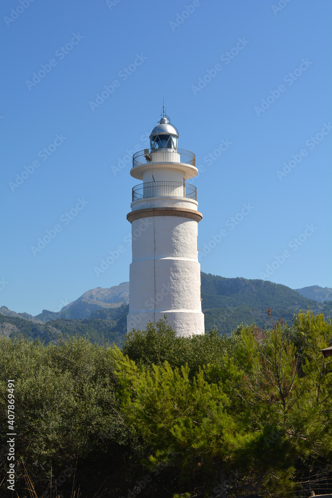 Alter Leuchtturm 'Cap Gros' in der Nähe von Port de Soller, Mallorca, Spanien