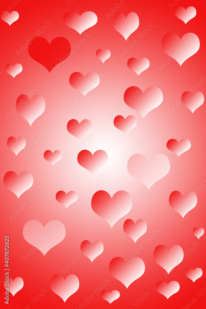 red gradient abstract background with soft glowing hearts texture for valentine.