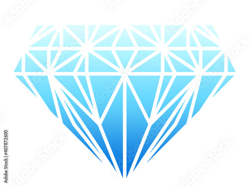 イラスト素材 宝石 ダイアモンド グラデーション 青