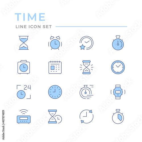 Set color line icons of time