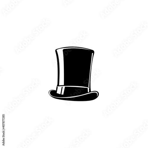 Tophat Vector Icon .old fashion clothes. Elegent hat. icon isolated on white background
