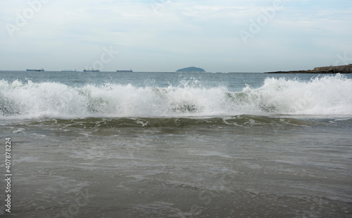 Brasil, Rio de Janeiro. Ocean surf on Copacabana beach