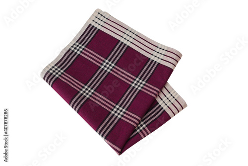 Stripe red Handkerchief for men isolated on a white background. 