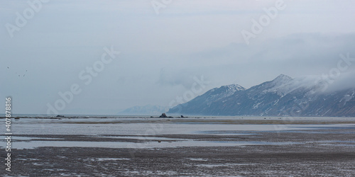 low tide in the sea