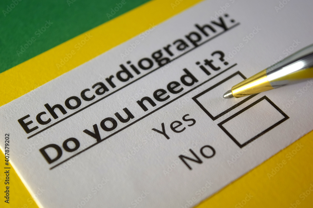 One person is answering question about echocardiography. One person is answering question about echocardiography.
