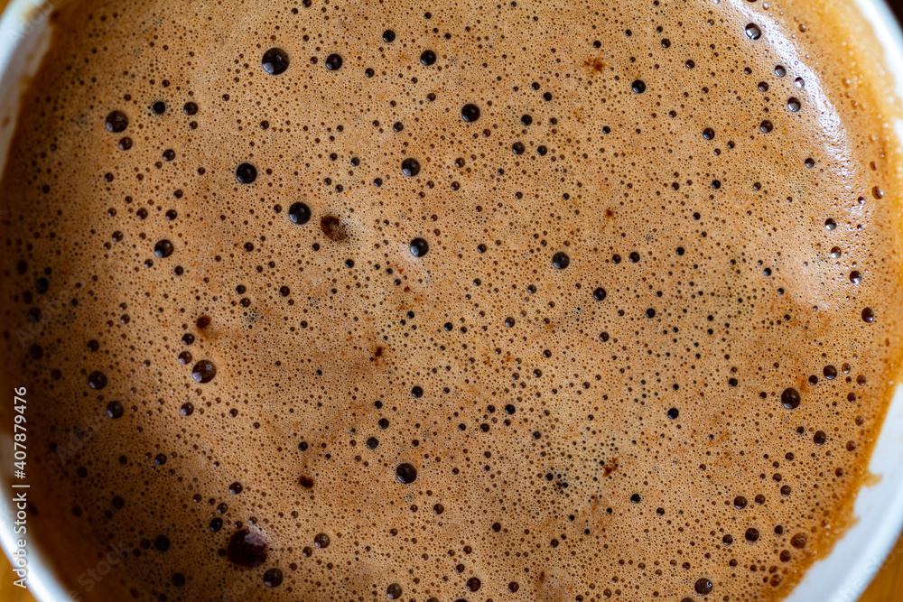 Closeup of coffee foam background Closeup of coffee foam background