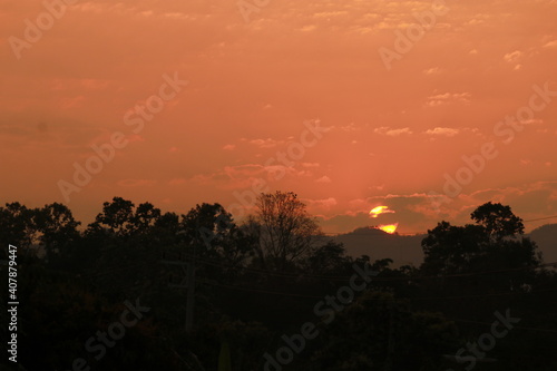 Beautiful light of sunset in the evening