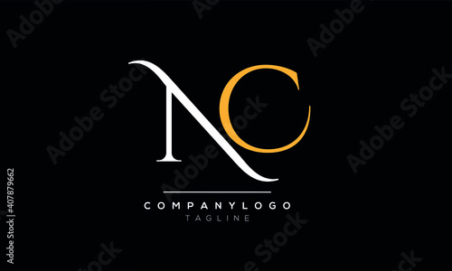 Abstract Letter Initial NC,CN Vector Logo Design Template