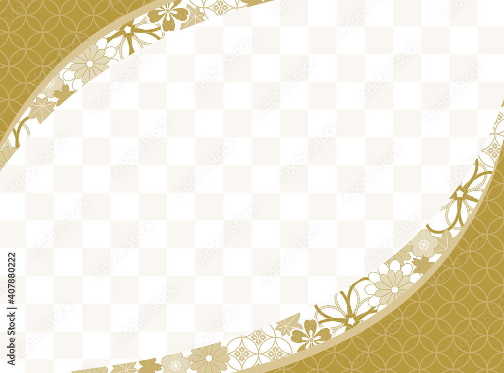 着物のラインのある和風フレーム金色 Stock Vector Adobe Stock 着物のラインのある和風フレーム金色 Stock Vector Adobe Stock