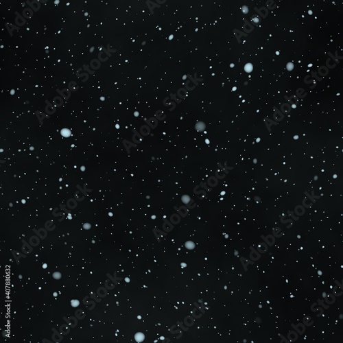 Heavy Snowfall  Falling Snowflakes texture. Christmas Snow seamless background. White snowflakes flying in the air. Winter Pattern. Illustration