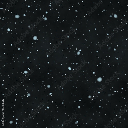 Natural Winter seamless background on dark sky, heavy snowfall, snowflakes in different shapes and forms, snowdrifts. Pattern falling christmas shining beautiful snow