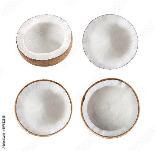 coconut on nwhite background photo