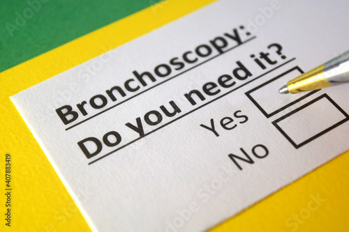 One person is answering question about bronchoscopy. photo