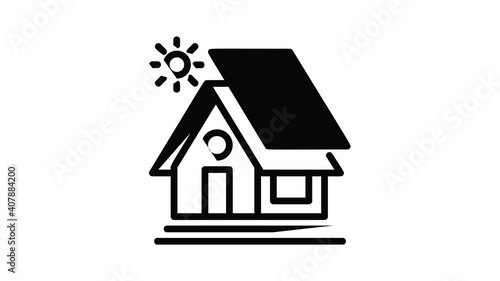Eco house icon animation best object on white background