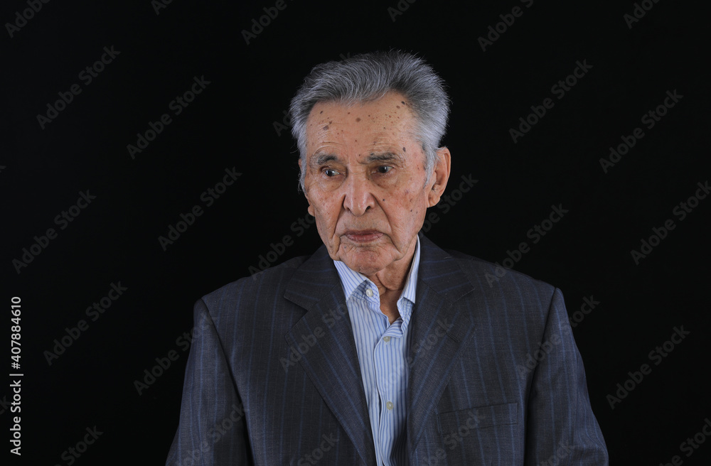 portrait of an Asian old man, old Kazakh portrait of an Asian old man, old Kazakh
