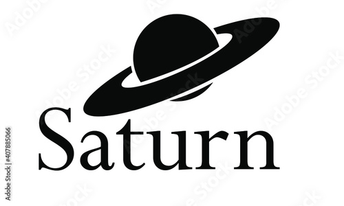 Logo planet of the solar system Saturn