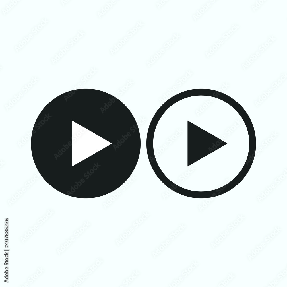 Play button icon in trendy flat style isolated on grey background. Play symbol for your web site design, logo, app, UI. Vector illustration Play button icon in trendy flat style isolated on grey background. Play symbol for your web site design, logo, app, UI. Vector illustration