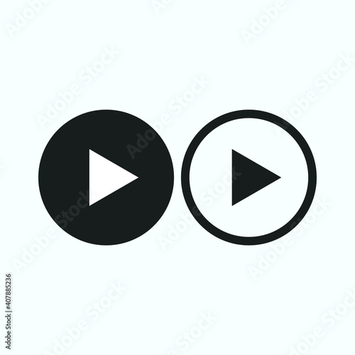 Free Download Play button icon in trendy flat style isolated on grey background. Play symbol for your web site design, logo, app, UI. Vector illustration - GFXLoad