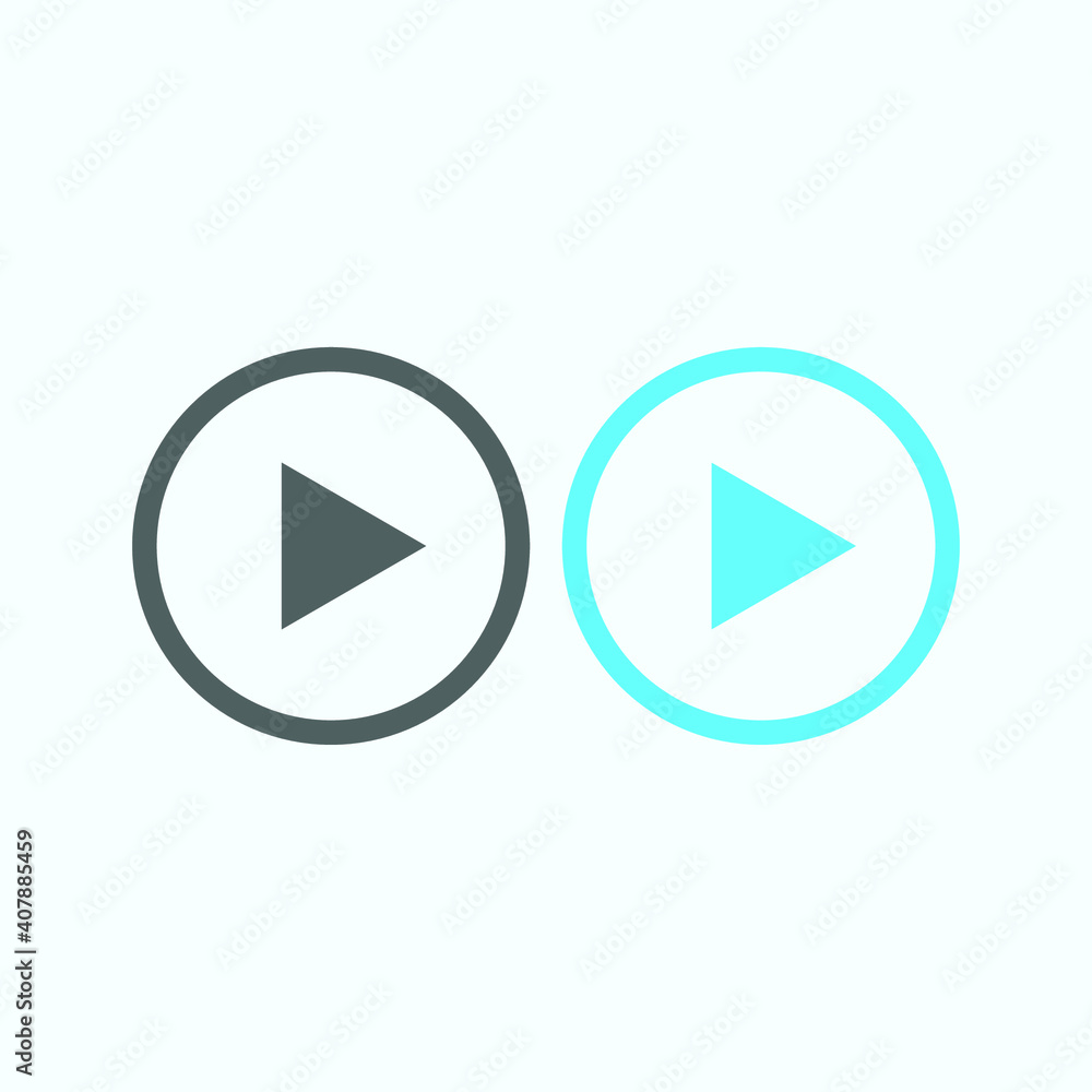 Play button icon in trendy flat style isolated on grey background. Play symbol for your web site design, logo, app, UI. Vector illustration Play button icon in trendy flat style isolated on grey background. Play symbol for your web site design, logo, app, UI. Vector illustration