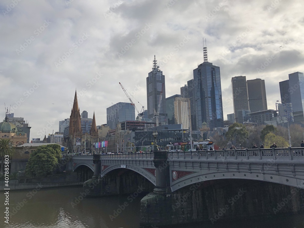Melbourne city skyline urban design