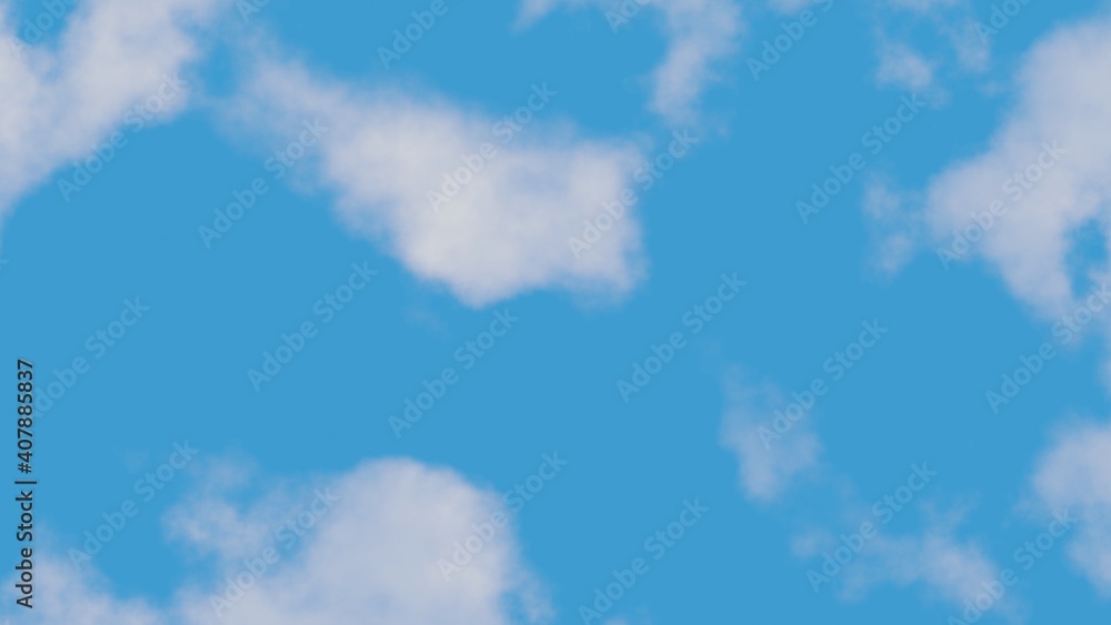 Fototapeta premium Seamless cloud moving loop timelapse with light blue sky background animation illustration.