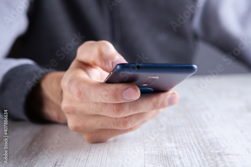 Man using his mobile phone