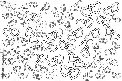 Hand drawn vector set of hand drawn hearts. photo