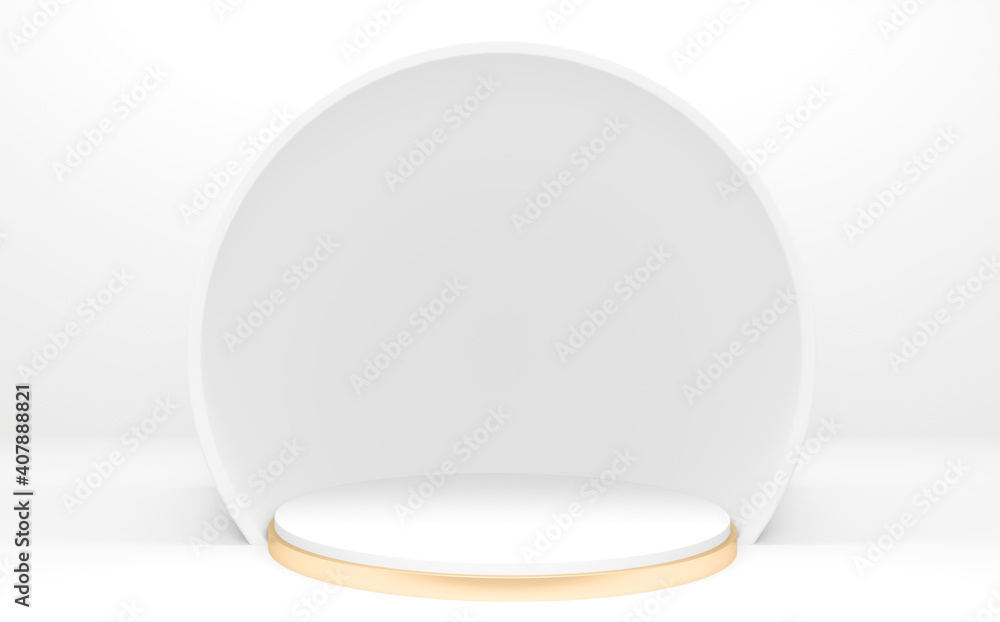white podium on background abstract minimal style. 3D rendering white podium on background abstract minimal style. 3D rendering