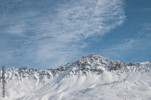 Mountains in the alps covered with snow © vaneynde
