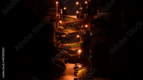 San Francisco Lombard Street Time Lapse Zoom Out California USA