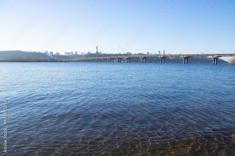 Fototapeta premium Paton`s bridge in Kyiv.