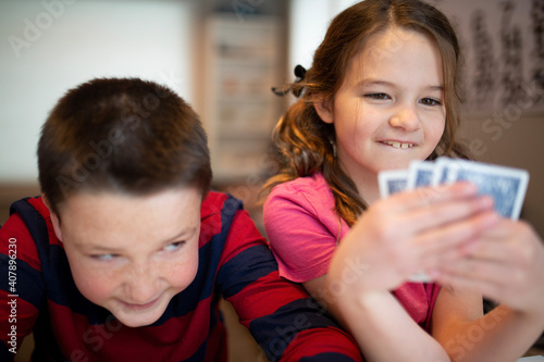 kids playing cards