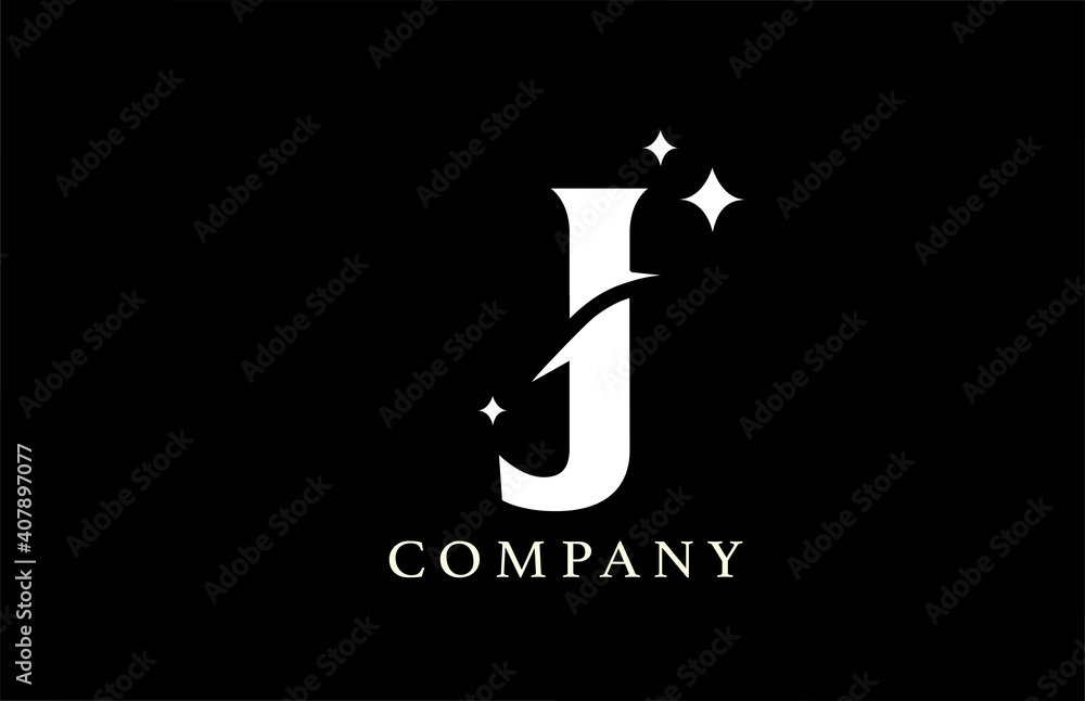 J alphabet letter logo for business and branding. Simple creative star design with swoosh in black and white colors. Can be used for a luxury company or icon lettering J alphabet letter logo for business and branding. Simple creative star design with swoosh in black and white colors. Can be used for a luxury company or icon lettering