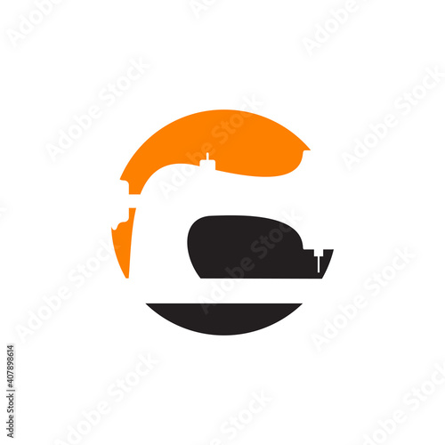 Sewing machine logo design template