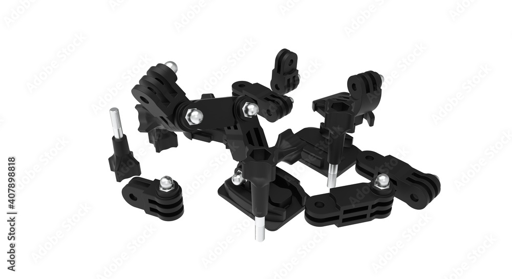 Action camera mount accessories fitting kit plastic mounts for modern action cameras Action camera mount accessories fitting kit plastic mounts for modern action cameras