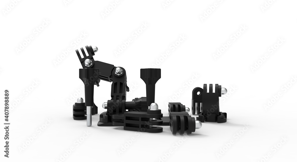 Action camera mount accessories fitting kit plastic mounts for modern action cameras Action camera mount accessories fitting kit plastic mounts for modern action cameras