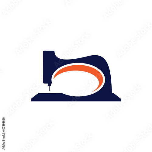 Sewing machine logo design template