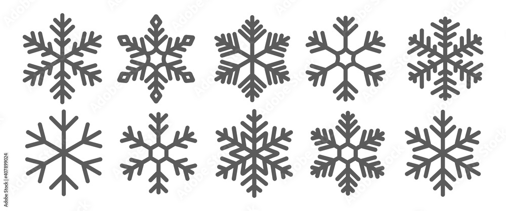 Snowflakes icons set. Winter pattern snow ornament, Frost background, Vector illustration Snowflakes icons set. Winter pattern snow ornament, Frost background, Vector illustration