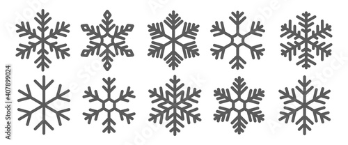 Snowflakes icons set. Winter pattern snow ornament,  Frost background, Vector illustration